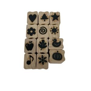 Stampin’ Up! Mini Medleys Stamp Set Rubber & Wood Total of 12 Stamps + 3 Misc.